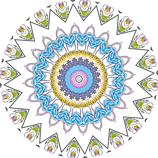 Mandalas De Colores Para Colorear Libro. Adornos decorativos redondos. Forma de flor inusual. Oriental.