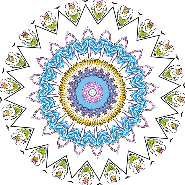 Mandalas De Colores Para Colorear Libro. Adornos decorativos redondos. Forma de flor inusual. Oriental.