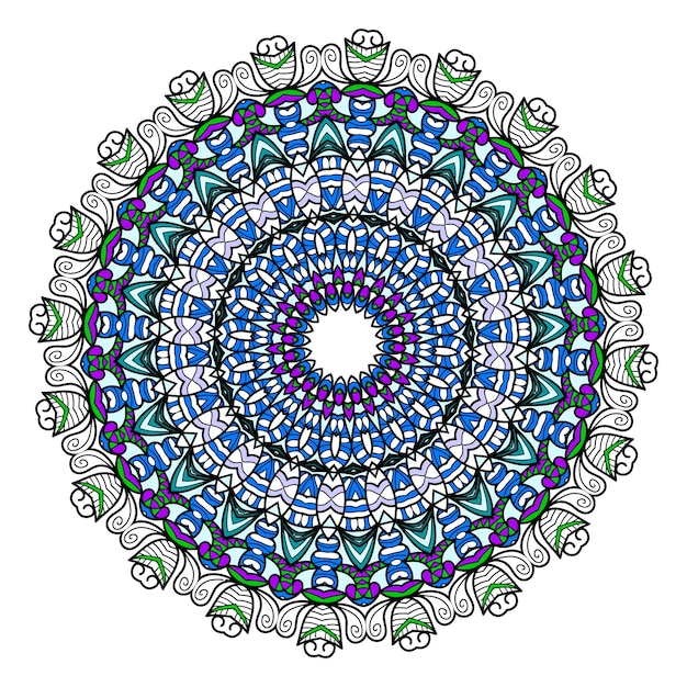 Mandalas de colores para colorear libro. Adornos redondos decorativos.