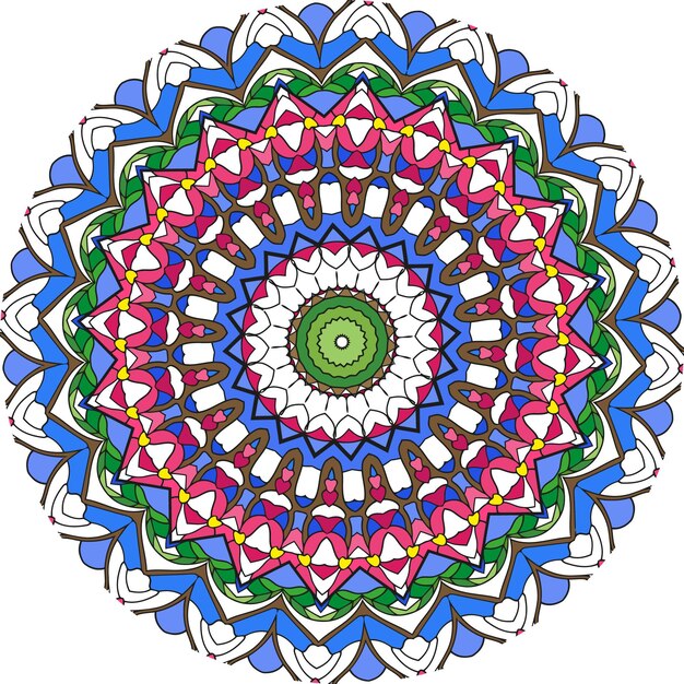 Mandalas de colores para colorear libro. Adornos redondos decorativos.