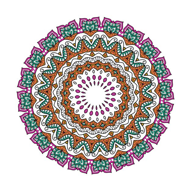 Mandalas de colores para libro de colorear. Adornos redondos decorativos. Forma de flor inusual.