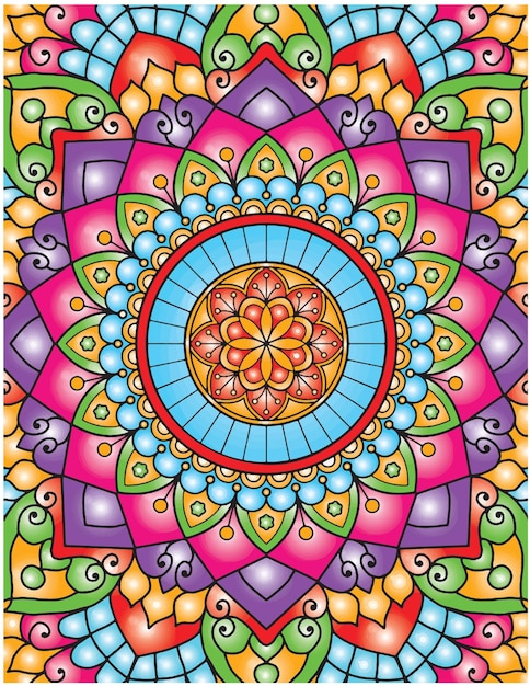 Mandalas dibujadas a mano para colorear para adultos. Página para colorear de mandala floral dibujada a mano.