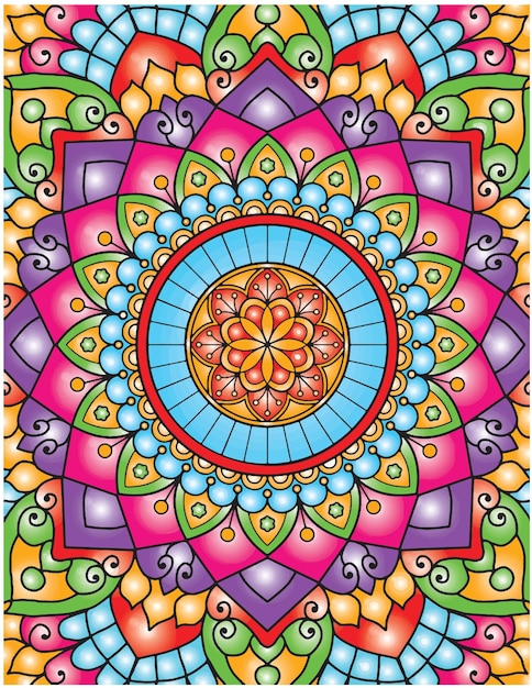 Mandalas dibujadas a mano para colorear para adultos. Página para colorear de mandala floral dibujada a mano.