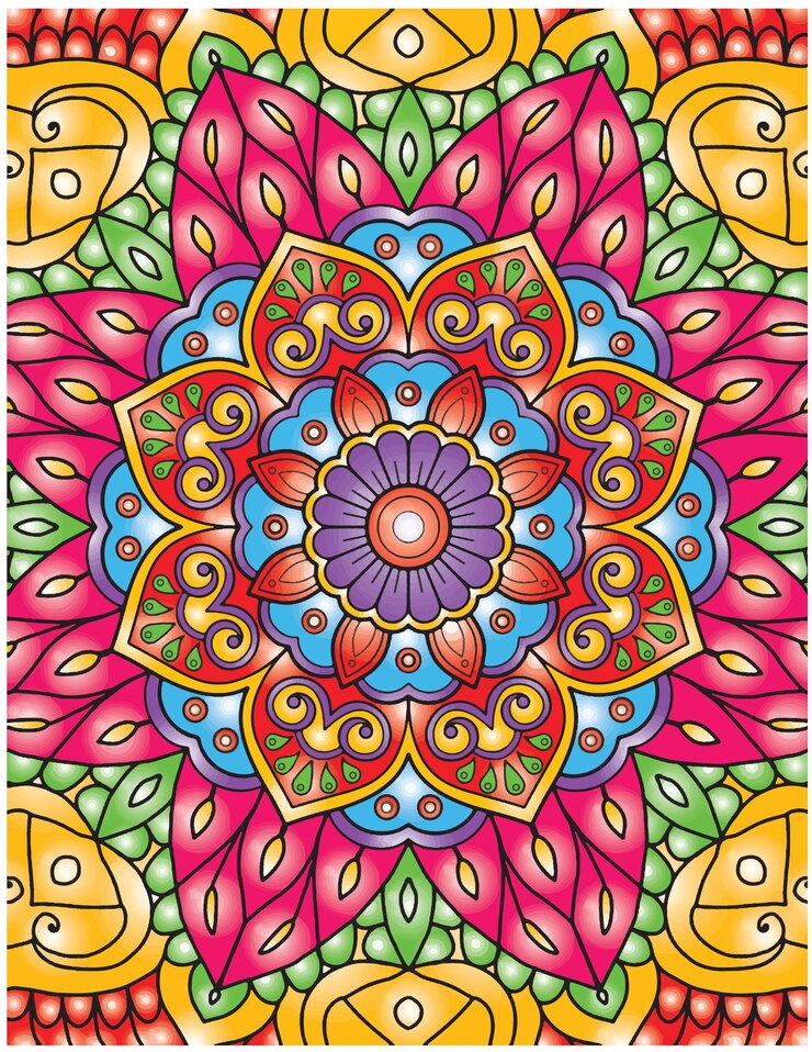 Vector mandalas dibujadas a mano para colorear para adultos. página para colorear de mandala floral dibujada a mano.