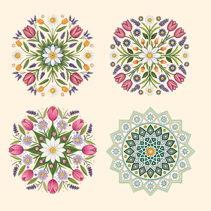 Mandalas florales y geométricas