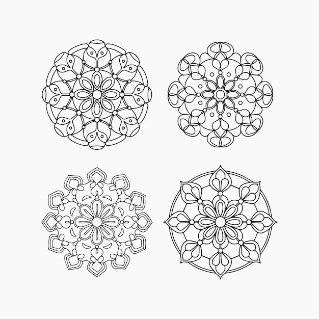 Mandalas ornamentales dibujados a mano
