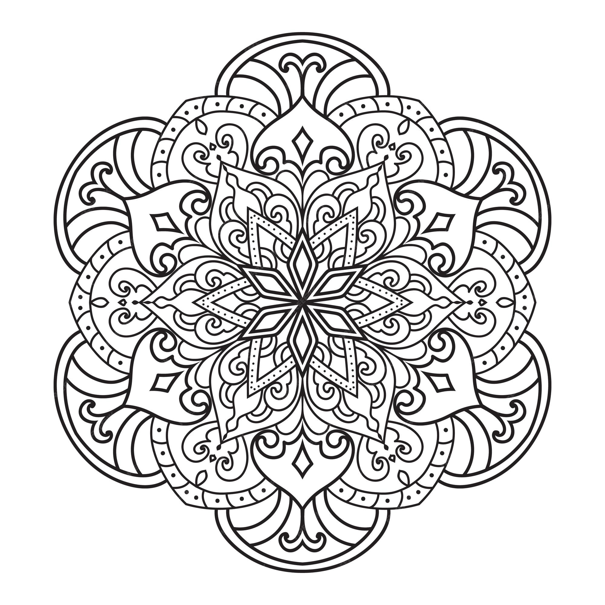 Mandalas para páginas de color de libro para colorear. página de libro para  colorear antiestrés para adultos. | Vector Premium