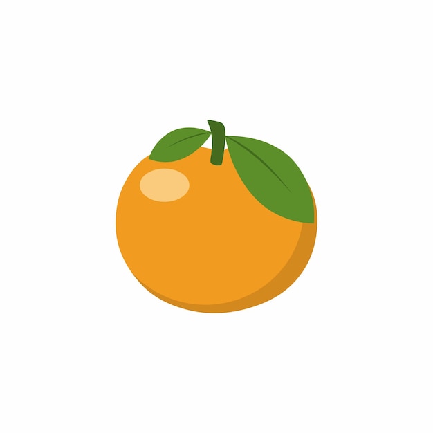 Mandarín aislado sobre un fondo blanco. Vector de la imagen de un mandarín. Frutas y comida sana.