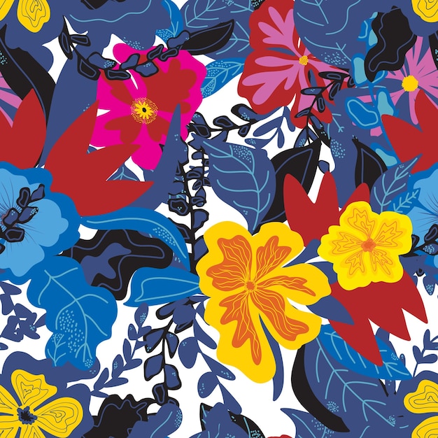 Mandarinas Conjunto de patrones sin fisuras en estilo plano ilustración dibujada a mano Patrón de frutas Colección de vectores para papel tapiz de tela de impresión de diseño, etc.