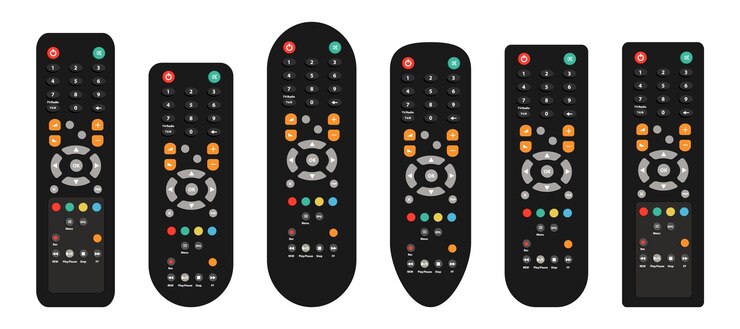 Vector mando a distancia para tv en un diseño plano juego de mando a distancia de tv