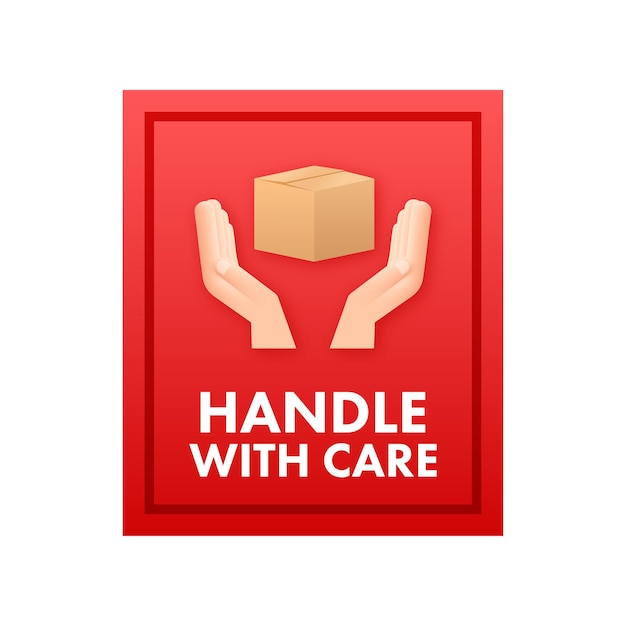 Manejar con cuidado, excelente diseño para cualquier propósito. Gráfico vectorial. Icono de flecha
