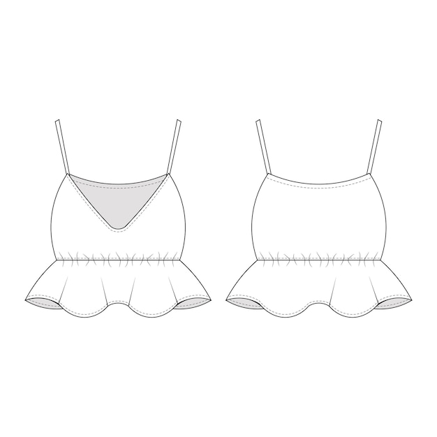 sin mangas con tiras tiradas tiras de espagueti con tiras de frilly con tiras cortadas peplum blusa con top te