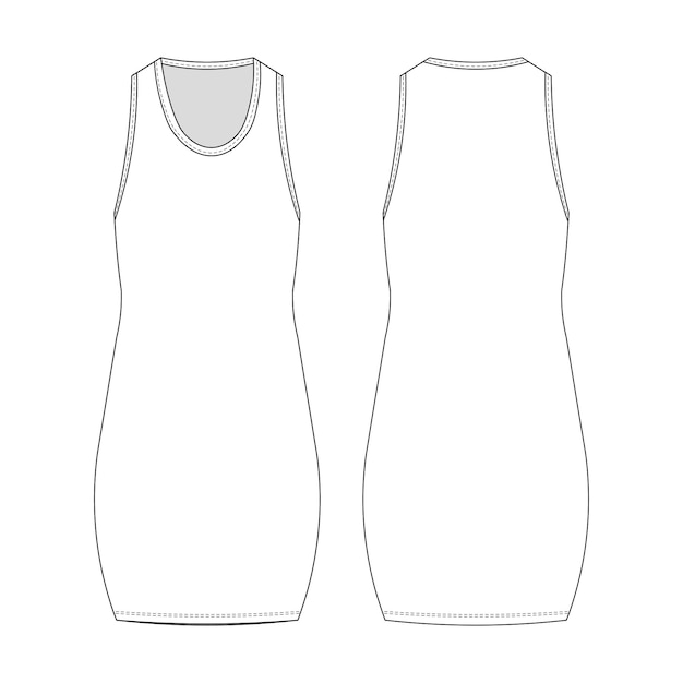 sin mangas u cuello scoop corto longitud de rodilla recto ajuste básico verano vestido elástico plantilla técnica