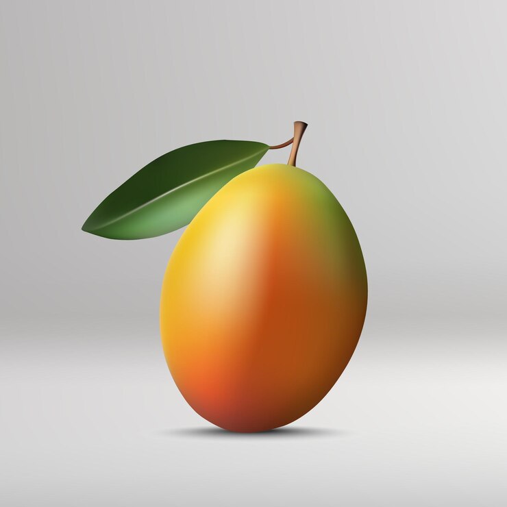 Vector mango aislado sobre un fondo blanco