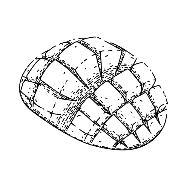Mango cubos fruta bosquejo vector dibujado a mano