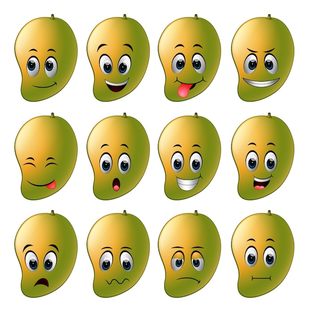 Mango con diferentes emoticones