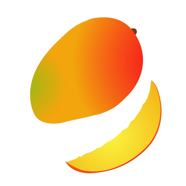 Vector mango. entero y pieza.