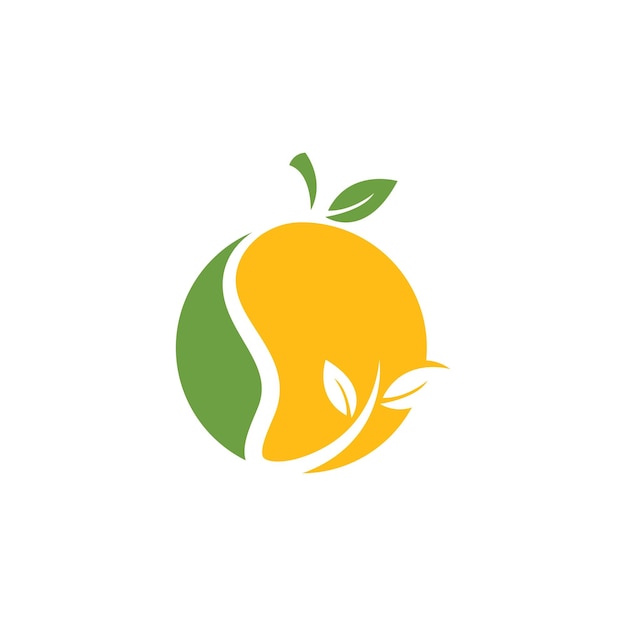 Mango fruta vector ilustración logo icono