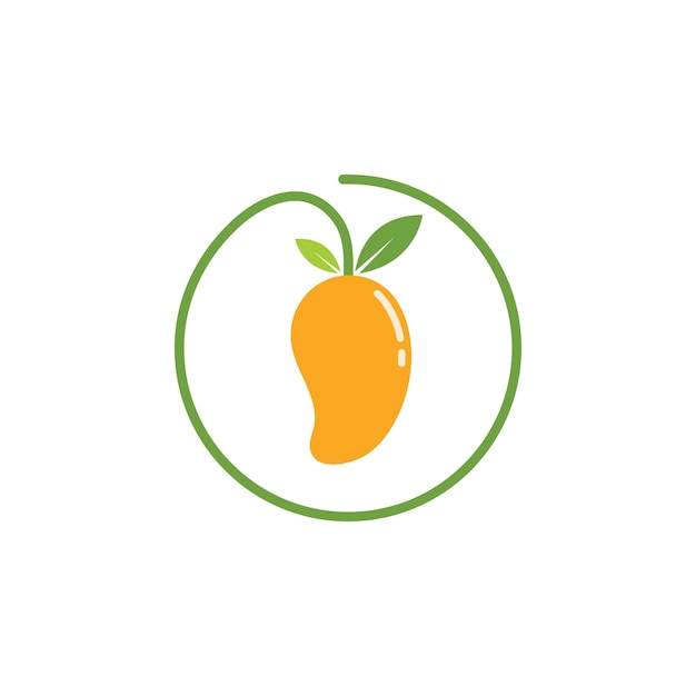 Mango fruta vector ilustración logo icono