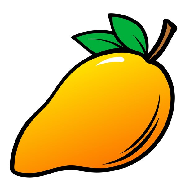 Vector mango con ilustración vectorial de hojas