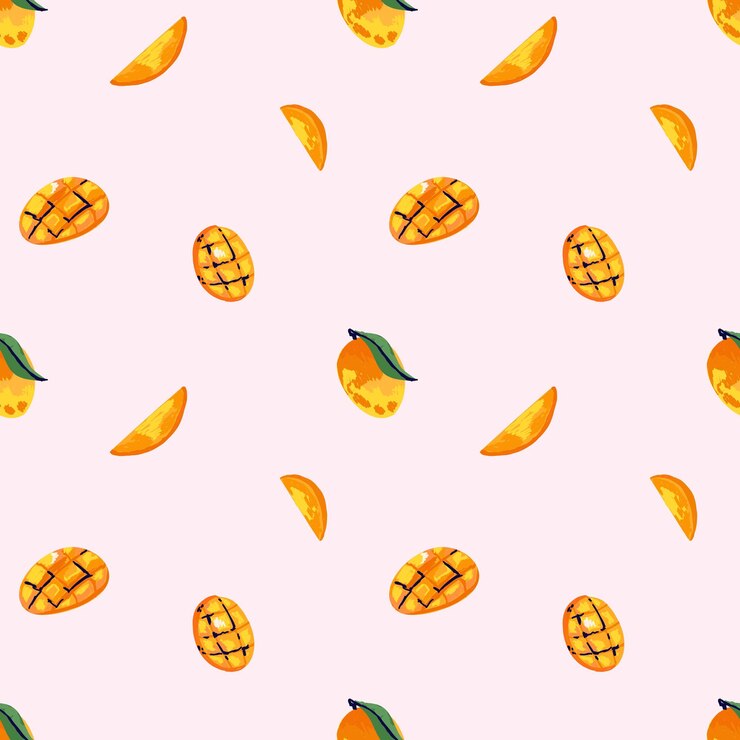 Vector mango patrón sin costuras abstracto frutas exóticas tropicales frescas zumo saludable elemento botánico decoración papel de envoltura textil diseño de papel tapiz tejido impreso ilustración minimalista de dibujos animados vectoriales