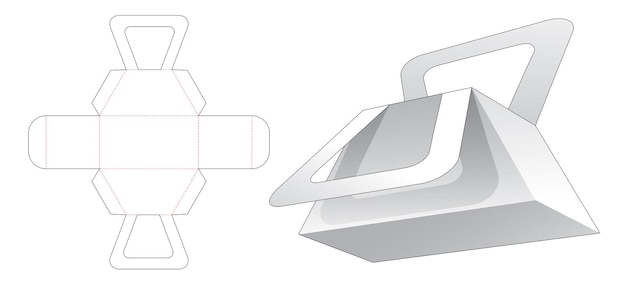 Mango plantilla troquelada de bolsa trapezoidal