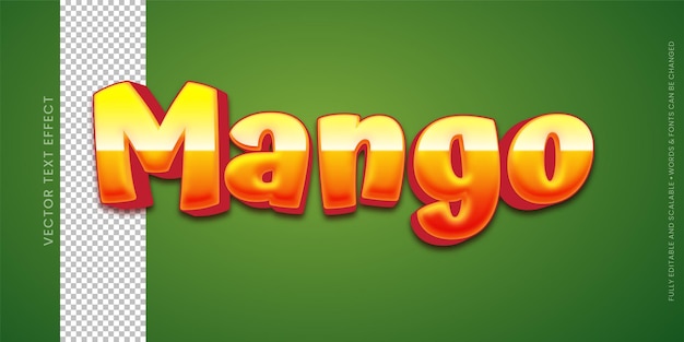 Vector mango texto editable estilo 3d título de texto