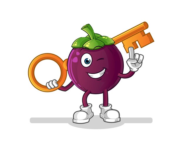 Mangostán con un personaje de ilustración clave