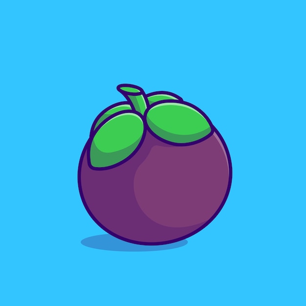 Mangostán simple dibujos animados vector ilustración fruta naturaleza concepto icono aislado