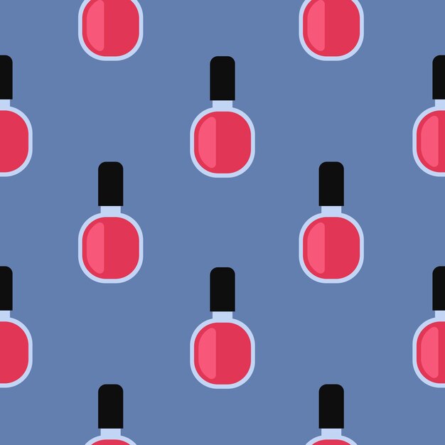 Manicura vector rojo esmaltes de uñas de patrones sin fisuras