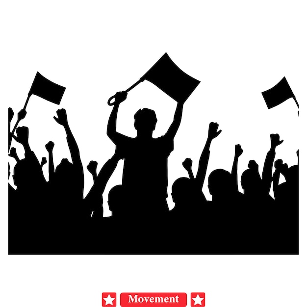 Manifestación por el cambio que agita el movimiento político Ilustraciones que promueven la esperanza y la solidaridad