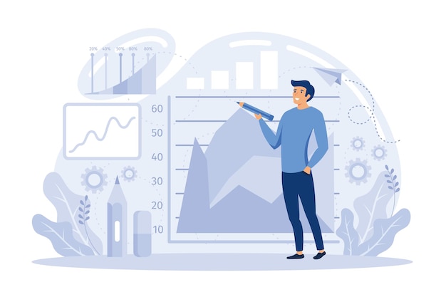 Manipulación del mercado y control de acciones con poder maestro Juego de metáforas de hámsteres y tiburones de comercio Datos falsos para la valoración empresarial ilustración moderna de vector plano