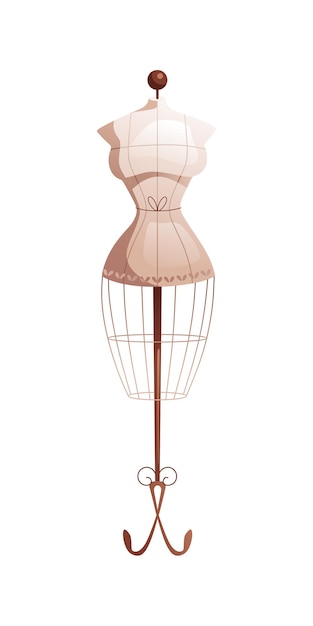 Maniquí de crecimiento de costura con fondo de malla. Ilustración vectorial detallada.