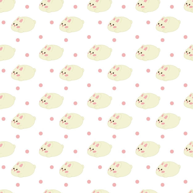 Manju pattern12 Empanadas japonesas lindas en forma de conejo Ilustración de vector de dibujos animados de color Doodle