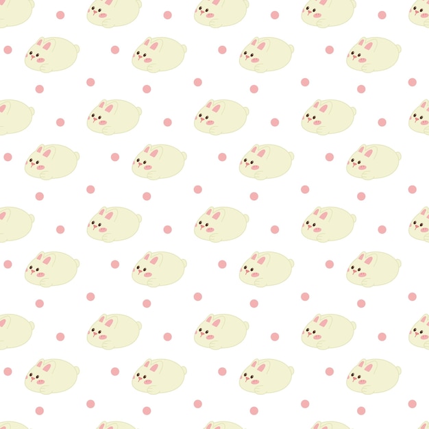 Manju pattern12 Empanadas japonesas lindas en forma de conejo Ilustración de vector de dibujos animados de color Doodle