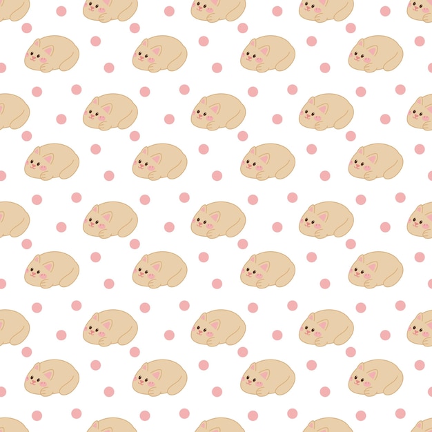 Manju pattern13 Pattiers japoneses lindos en la forma de un gato Doodle ilustración de vector de dibujos animados de color