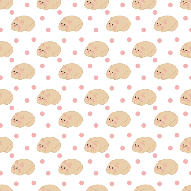 Manju pattern13 Pattiers japoneses lindos en la forma de un gato Doodle ilustración de vector de dibujos animados de color