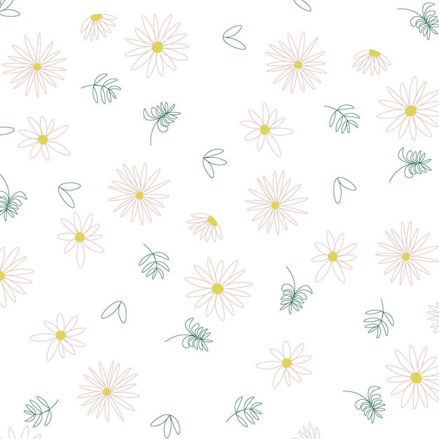 Mano abstracta dibujar fondo floral. Ilustración vectorial.