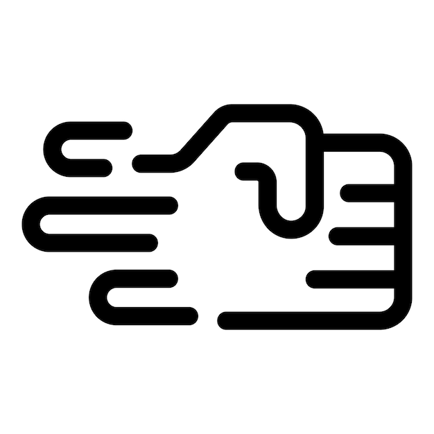 La mano agarrando algo que se mueve rápidamente icono de objeto