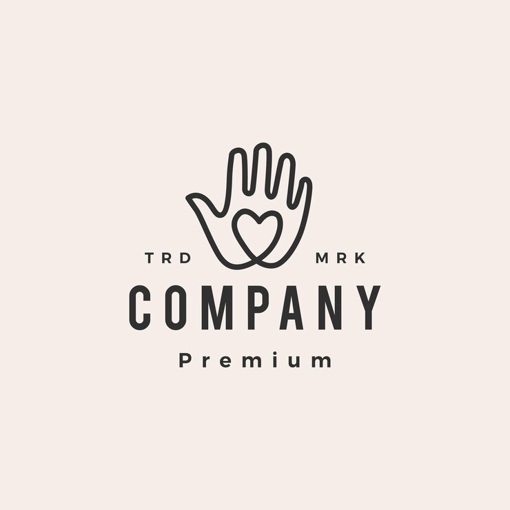 Vector mano amor hipster vintage logo