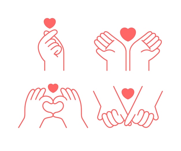Mano amor signo corazón signo símbolo icono San Valentín boda aniversario decoración pegatina