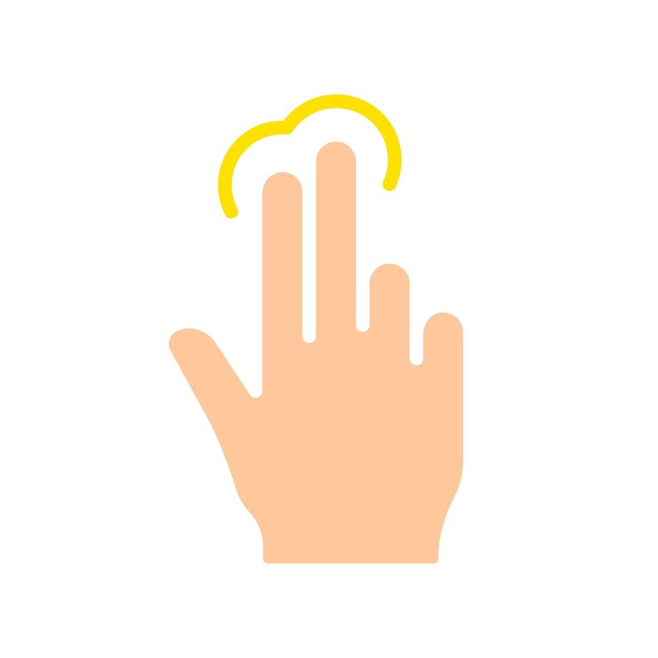 Vector la mano amplía el icono de la línea de imagen controla el panel táctil, la tableta, el sensor del teléfono, los dispositivos de pantalla táctil, icono de color vectorial sobre un fondo blanco para negocios y publicidad