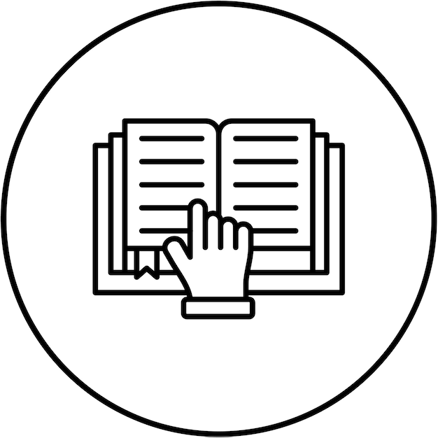 una mano apuntando a un libro que tiene un dedo apuntando a él
