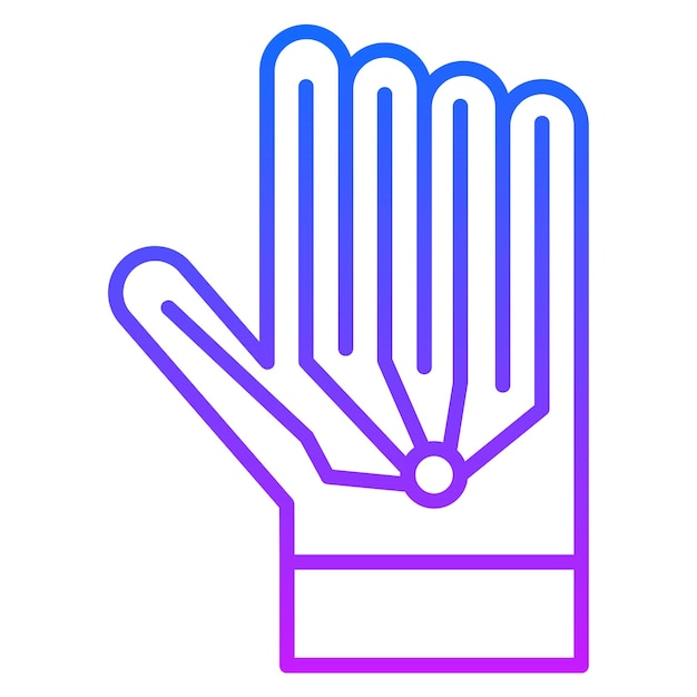 Una mano azul y púrpura con una mano azul y rosa que dice ok
