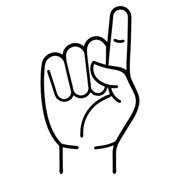 mano cerca pero un dedo abierto ilustración vectorial