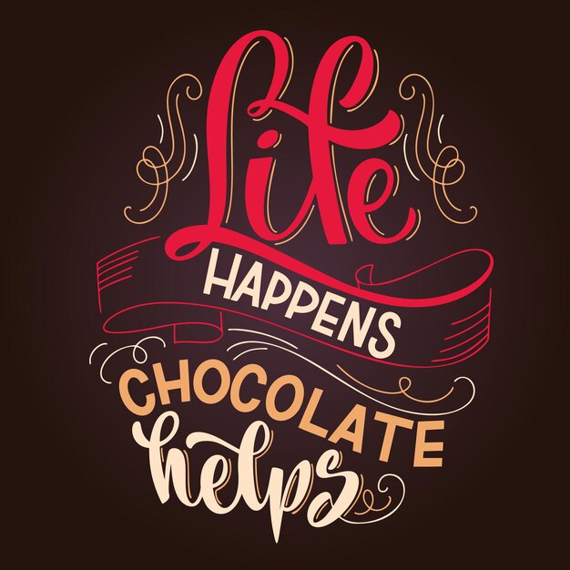 Mano de chocolate letras cita elementos de diseño de vector de composición de palabra de invierno de Navidad colorido