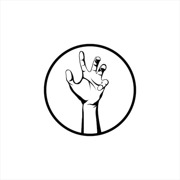 mano en un círculo vector.design para camisetas, logos, etc.