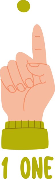 La mano contando un dedo