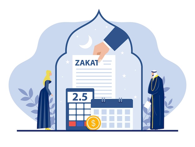 La mano da aviso de pago Zaket papeleo financiero informe de investigación financiera y cálculo de Zakt