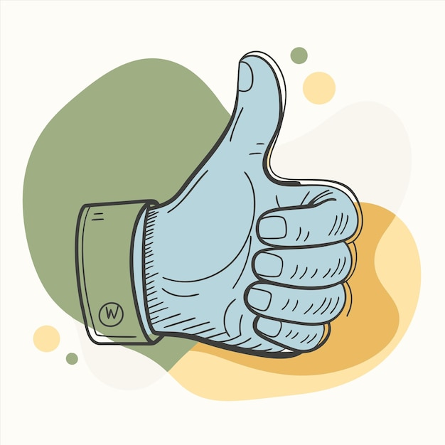 una mano dando un signo de pulgares hacia arriba con un fondo verde